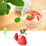 1 PCS Kitchen Supplies Tea Strainer Non-toxic Strawberry Shape Silicone Tea Infuser